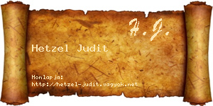 Hetzel Judit névjegykártya